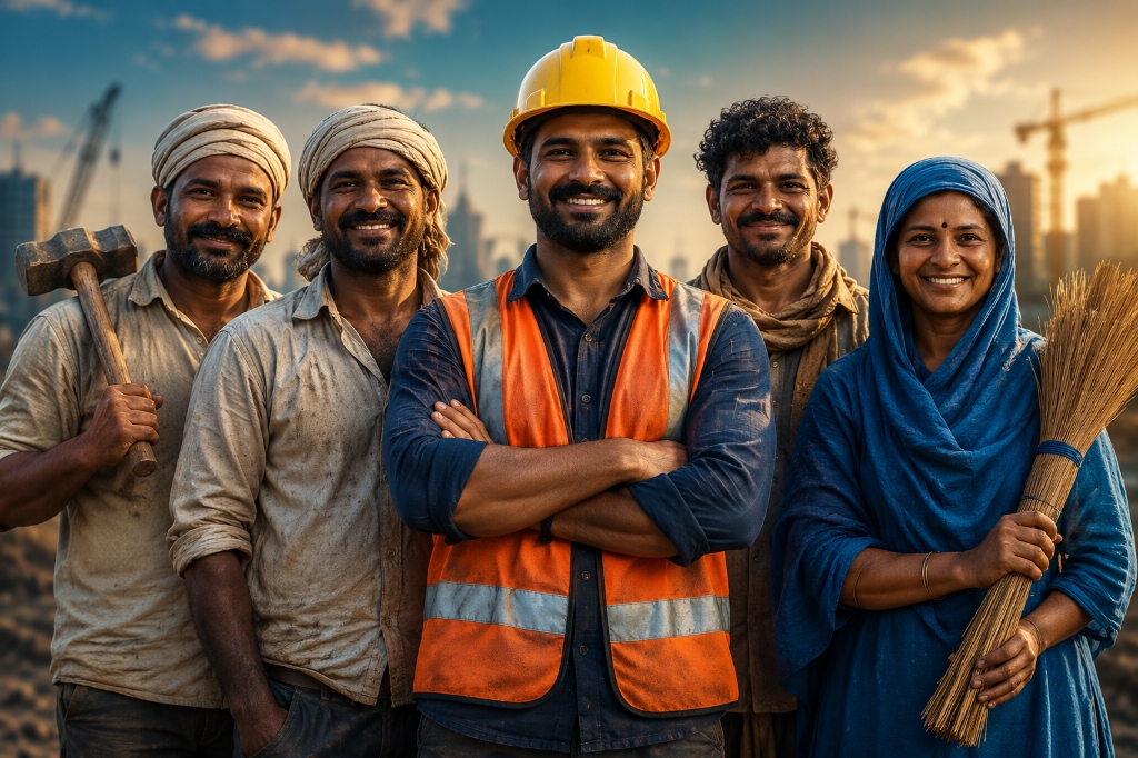 Indian workers using HireMe